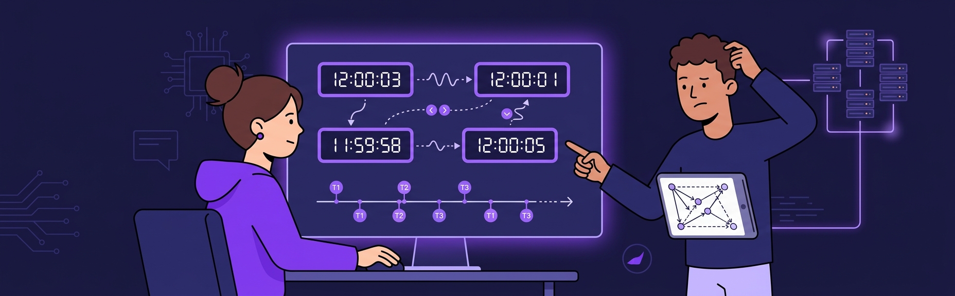 Banner for Distributed Systems Time: Clocks, Ordering, and Why Time Is Hard