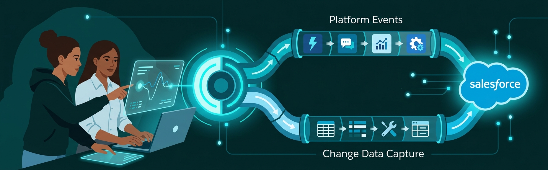 Banner for Platform Events and Change Data Capture: The Salesforce Event Bus, Actually Explained