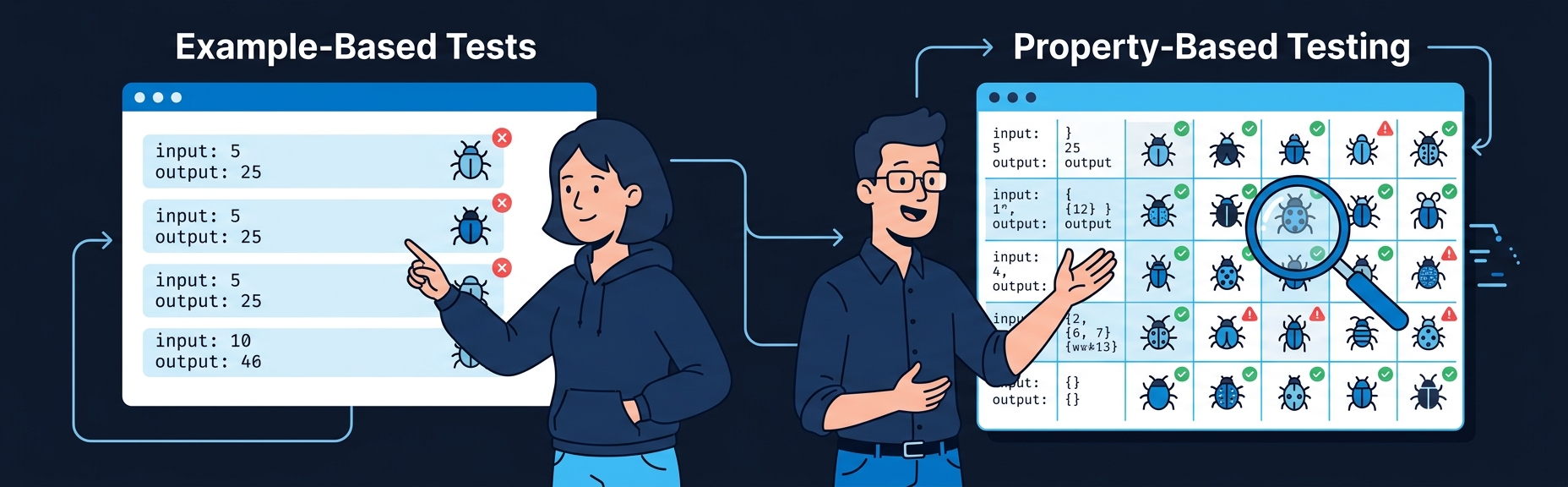 Banner for Property-Based Testing: Catching the Bugs Example-Based Tests Miss